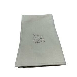 Vintage Cherokee Baby Cream Beige Blanket Embroidered Bear Rabbit Chick